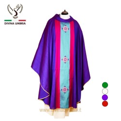 Purple chasuble made of pure silk