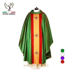 Green chasuble made of pure silk