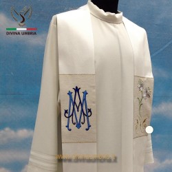 Overlay Stole with embroidered Marian symbols