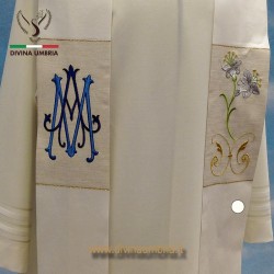 Stole with embroidered Marian symbols