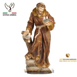 Statua San Francesco d'Assisi in legno oro zecchino