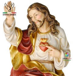 Statua in legno Sacro Cuore di Gesù