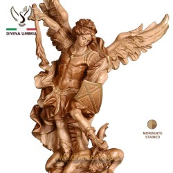 Statue of Saint Michael Archangel color stained.