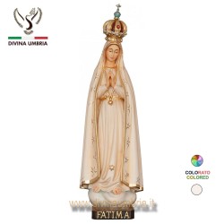 Statua in legno della Madonna di Fatima con corona