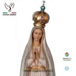 Statua in legno Madonna di Fatima con corona