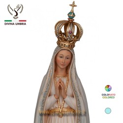 Statua Madonna di Fatima in legno con corona