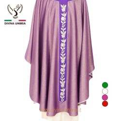 Purple chasuble with embroidery and light points