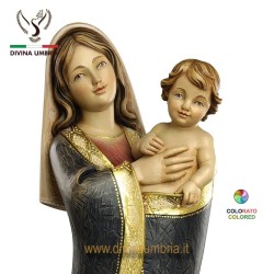 Statua in legno Madonna stile moderno con Bambino