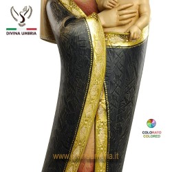 Statua Madonna con Bambino in legno stile moderno