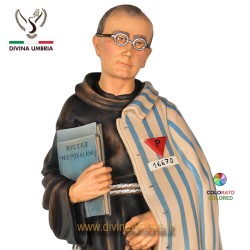 Statua San Massimiliano Kolbe in legno