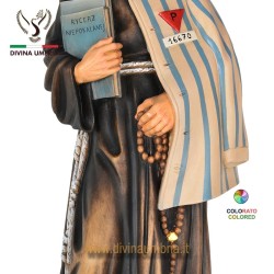 Statua in legno San Massimiliano Maria Kolbe