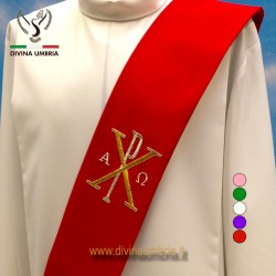 Embroidered Chi Rho Deacon stole