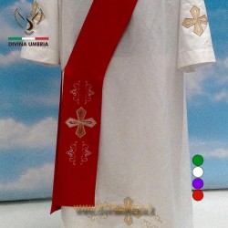 Deacon stole in pure wool and embroidery in gold thread