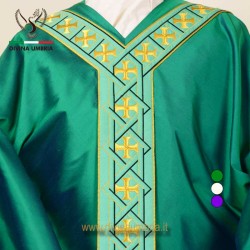 Green Chasuble with orphrey embroidered and embellished with light points