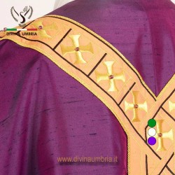 Purple Chasuble with orphrey embroidered and embellished with light points