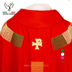 Red embroidered Chasuble